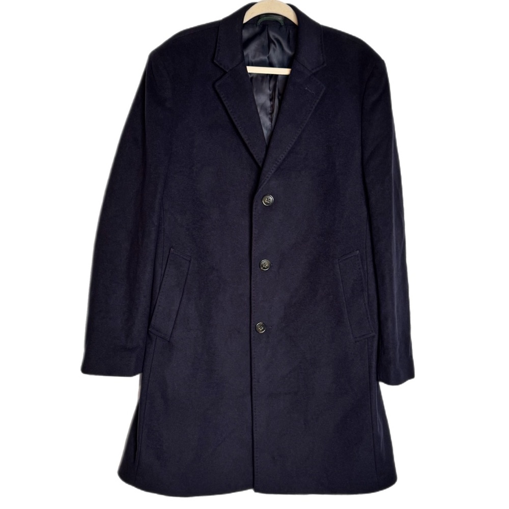 Lauren Ralph Lauren Navy Blue Italian Cashmere Blend  Overcoat  Navy Blue 42L